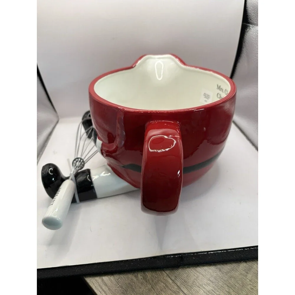 Global Design Connections Mrs. Claus Batter Bowl With Whisk NIB